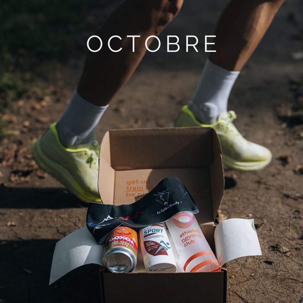 Exemple du contenu de la box Athletes running club d'octobre 2024