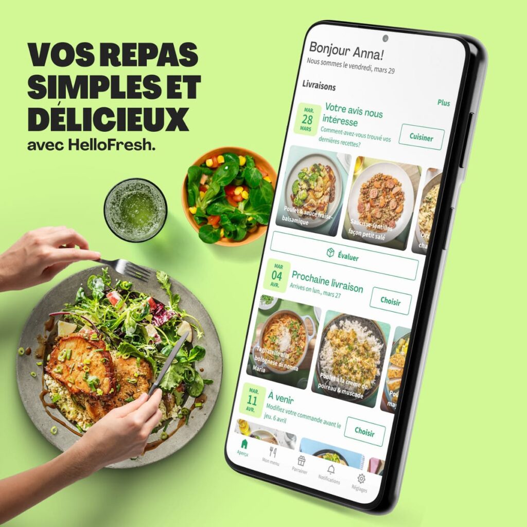 Cette box repas dispose de sa propre application mobile pour iPhone et Android