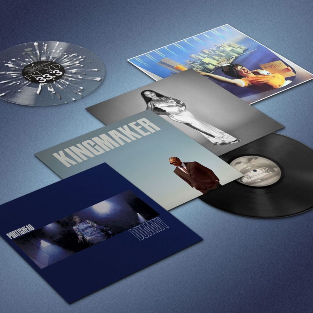 Exemple de vinyles et albums musicaux proposés dans The Vinyl Box abonnement